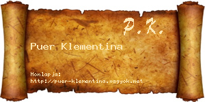 Puer Klementina névjegykártya